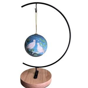 Two Turtle Doves Holiday Ornament Twelve Days Of Christmas VTG Papier Mache